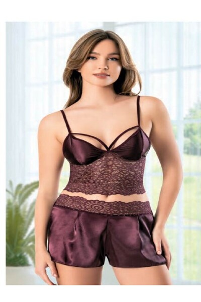 Miss Laris Lingerie Komplet kratkih hlača od satena Miss Laris