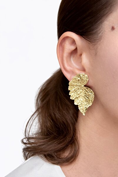 rilora Yaprak Desenli Büyük Şık Küpe