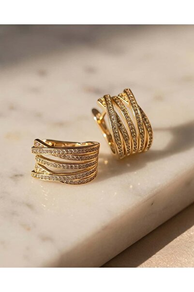 Portakal Esintisi أقراط Xuping متعددة المظهرين من Virexa Gömme Taşlı