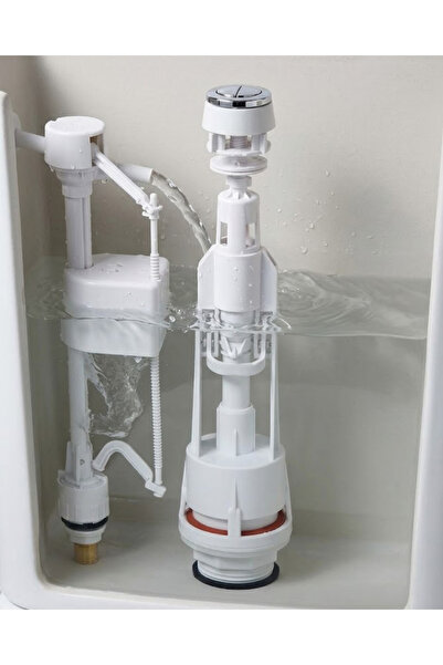 ZERO LAND Gld-Spt- Push-Flush Toilet Cistern Inner Chamber with Adjustable Wa...