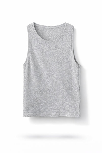 5in1Canpolat Gray Zero Sleeve Tank Top 23772