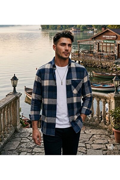 YNGMENCLASS Cămașă de iarnă pentru păduretă, cu un singur buzunar, textură în...