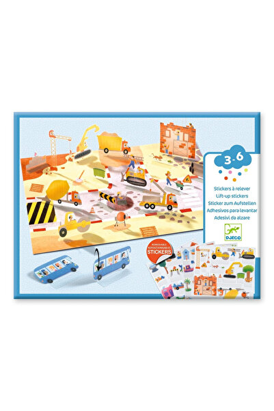 djeco Set creativ de stickere reutilizabile Mașini