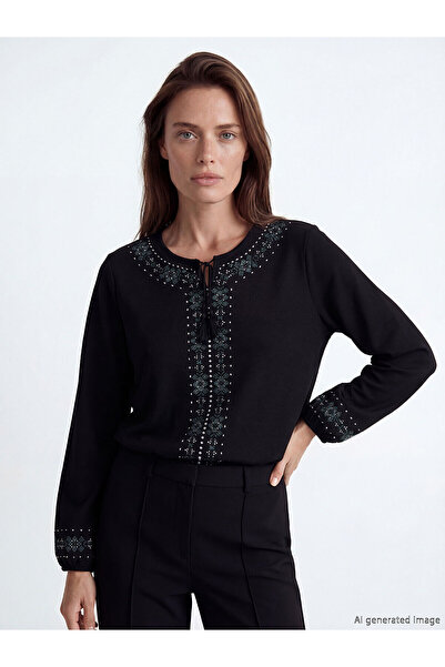 LC Waikiki Μπλούζα με μοτίβο με μαύρο γιακά LCW Grace από την NEVAVM - S6N245...