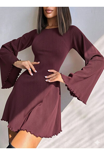 valedia yakup adıbelli Ottoman Corduroy Fabric Autumn Trend Dress - Kbrblc12343