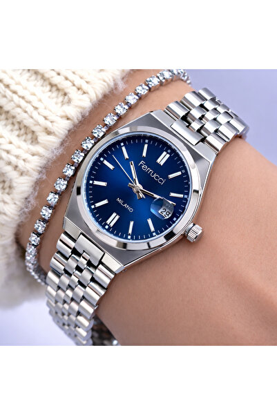 Ferrucci Steel Strap 2 Year Warranty 3 Atm Waterproof Women's Wristwatch + Br...