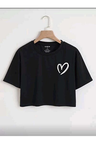 DİVİN Νέα σεζόν εμπριμέ υφασμάτινο crop μπλουζάκι