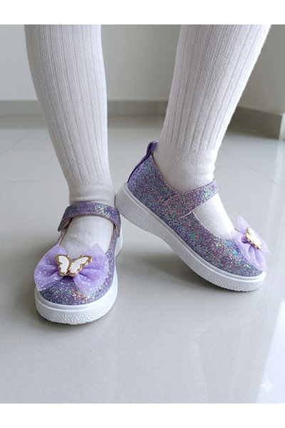 PATİK BEBE СТИЛНИ ДЕВЧЕШКИ БАЛЕТИЧЕСКИ ПАНТОФКИ С ПАПИРЧЕТА ВЪВ ФОРМА НА ПЕТЕ...