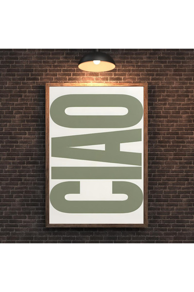 Tuba Decor Tablou dintr-o singură bucată cu ramă din lemn ciao