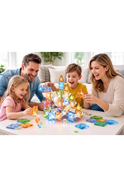 ydn Manyetik Tiles Light Versiyon 86 Parça Manyetik Eğitici Oyuncak Seti
