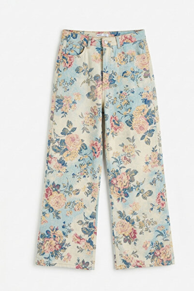 MAGARDE Premium pantalone sa cvetnim uzorkom - ECRU