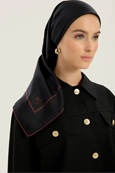 Maisa Pak Ti̇vi̇l Silk Scarf 90*90 cm - Black