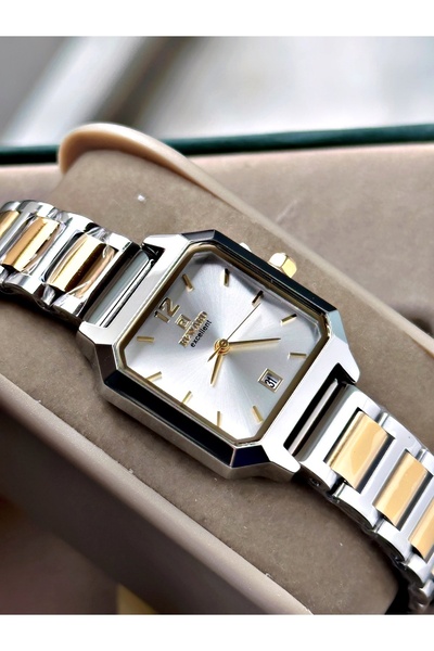 Reward Gold Silver Color Minimal Square Model Classic Women's Wristwatch + Br...