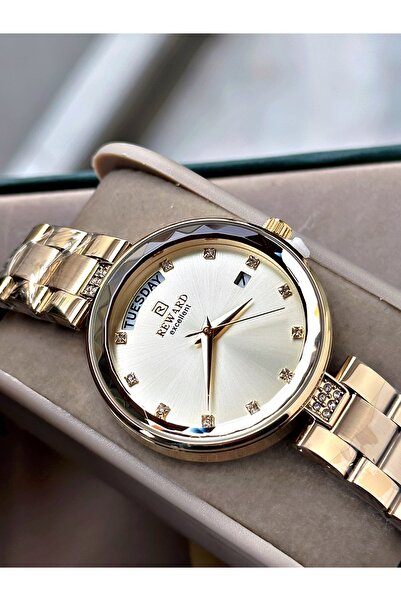 Reward Gold Color Original Classic Original Women's Wristwatch with Calendar ...