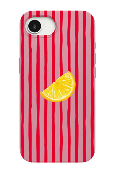 shoptocase iPhone 16E Compatible Lemon Patterned Suede Inside Launch Phone Case