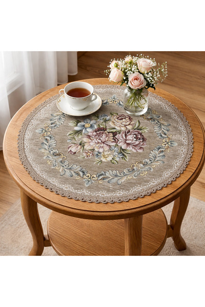 MYHOMEGOBLEN غطاء طاولة شونيلي 50x50