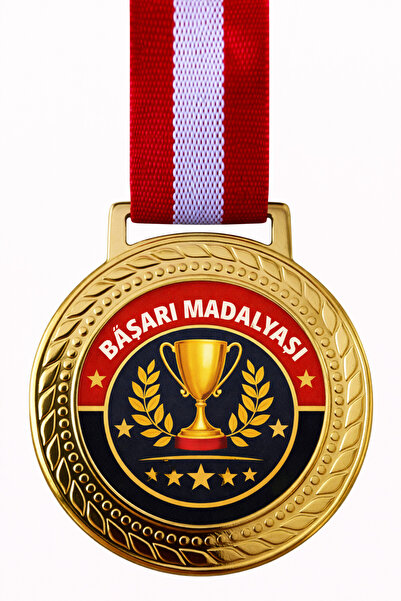 siverek reklam Achievement Medal Gold Color Trophy Design Award Medal with Ri...