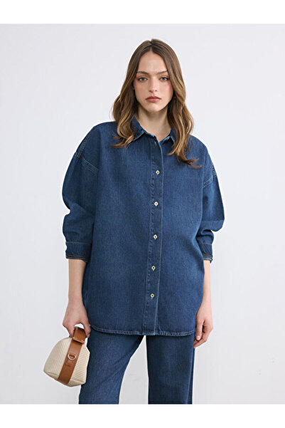 LC Waikiki Γυναικεία τζιν πουκάμισα Loose Fit από το Shining Store - Λαμπερές...