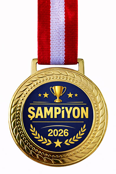 siverek reklam Champion Medal Gold Color Award Medal with Ribbon 5.5 cm