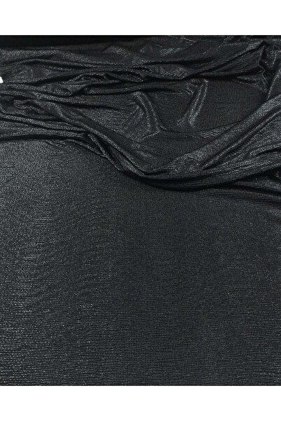 Kumaş Parça Black Jersey Fabric with Shiny Foil Print Width: 145cm