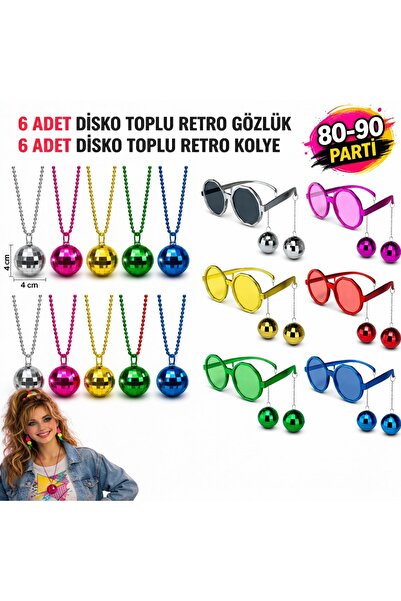 Samur 12 piese 80-90 Set retro pentru petrecere, ochelari și colier în vrac p...
