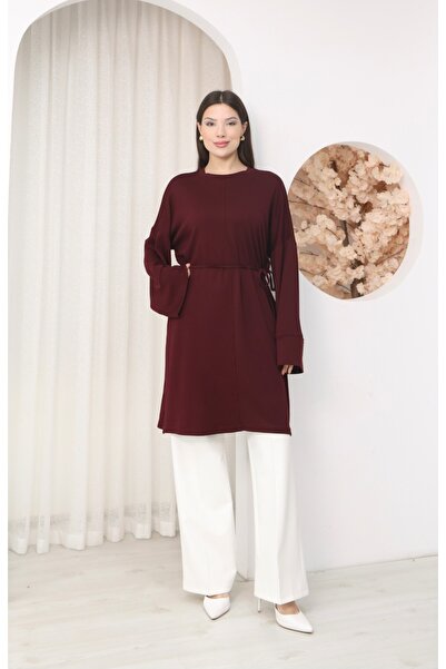 MODAELA Μακρύ άνετο τουνίκ με λεπτομέρεια δεσίματος