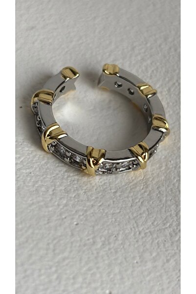 BHR AKSESUAR خاتم قابل للتعديل مرصع بحجر الزركون الذهبي