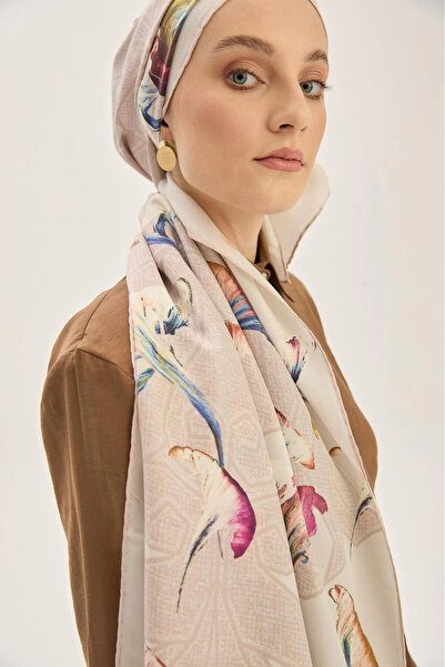 Maisa شال حرير قطن من ليماء 70*190 سم - وردي فاتح