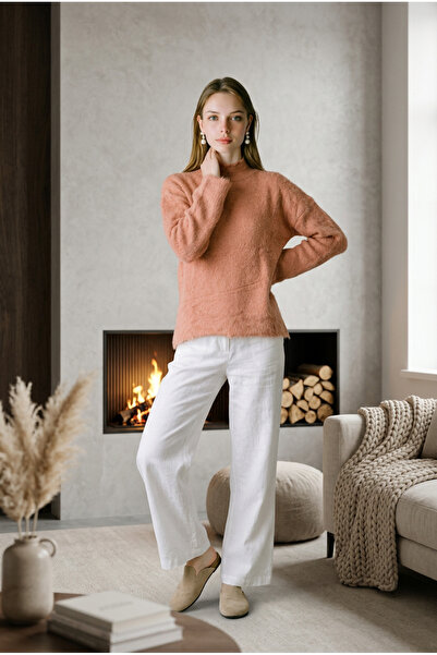 Fix Modalife Women's Half Turtleneck Plush Knit Sweater - Oversized Knitwear ...