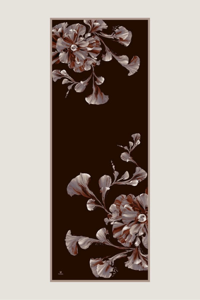 Maisa İlay Crepe Silk Shawl 70*190 cm - Brown