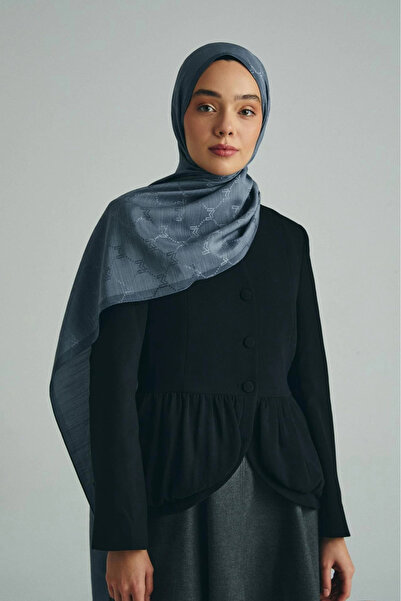 Maisa Neda Cotton Silk Shawl 70*190 cm - Gray