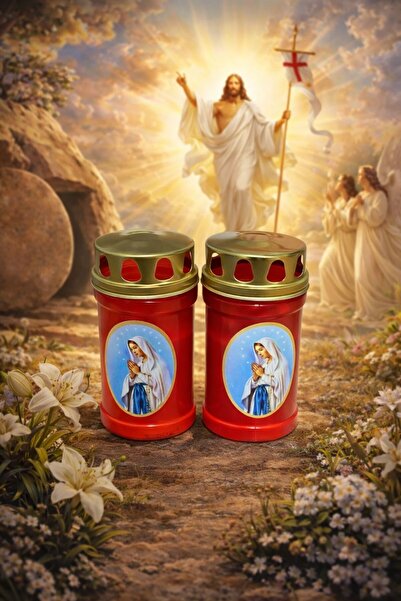 OEM Set 2 buc. Candele cu capac anti-vant, 24 cm inaltime, 70 h ardere, Invie...