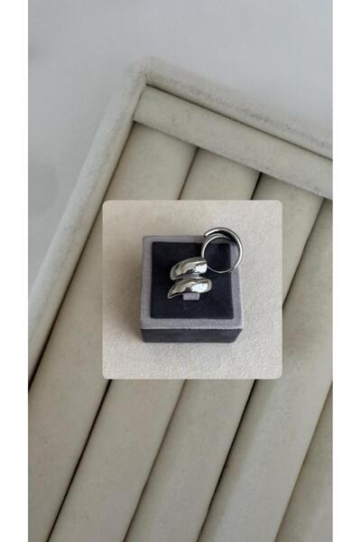 Haziran Adjustable Accessory, Drop Women's Steel Silver Ring