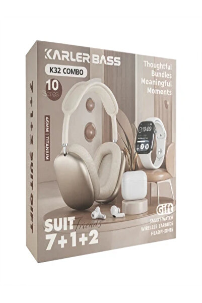 AZBUR Karler Bass K32 Kombo Kablosuz Kulakiçi & Kulaküstü Kulaklık, Akıllı Sa...