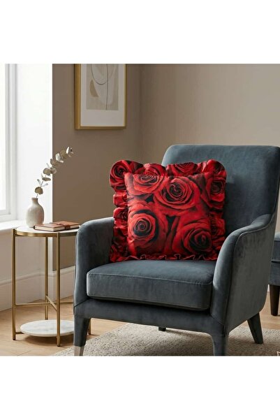 Angels' Collection Ruffled Throw Pillow Cover - Digital Cotton Satin