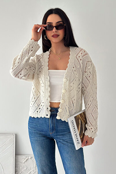 Noa&Noa Women's Openwork Knitwear Cardigan – Stylish and Elegant Design with ...