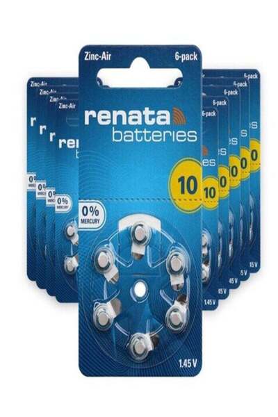 RENATA ZA Hearing Aid Battery Size 10 - 60"s