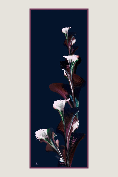 Maisa Şule Cotton Silk Shawl 70*190 cm - Dark Blue