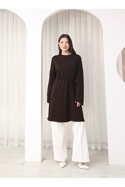 MODAELA Μακρύ άνετο τουνίκ με λεπτομέρεια δεσίματος