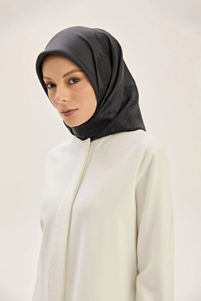 Maisa Hale Ti̇vi̇l Silk Scarf 90*90 cm - Anthracite