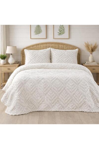 LOTUSEIN Διπλό κάλυμμα κρεβατιού Vione Ecru 240 X 240 εκ. και 2 μαξιλάρια