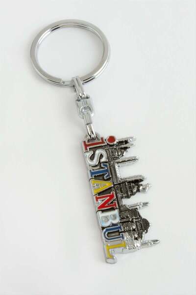 ZERO LAND Gld-Spt- Istanbul Written Metal Keychain - (232033) Silver Color