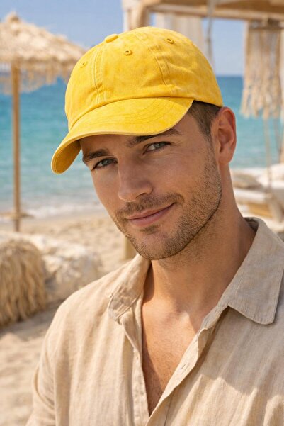 MARBERRY Κίτρινο Vintage Ρετρό Ρυθμιζόμενο Ανδρικό Καπέλο