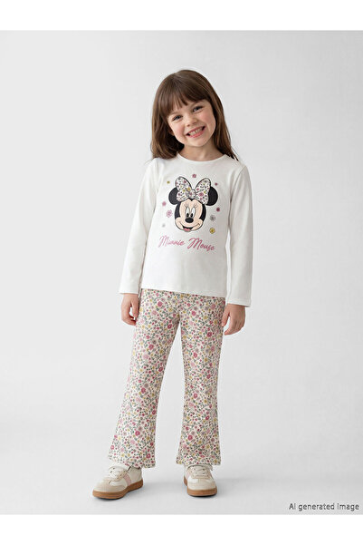LC Waikiki Nevavm with Difference Minnie Mouse Printed Girls' T-Shirt and Leg...