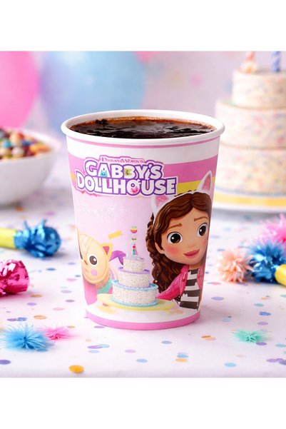 Sepet Doldur Gabby’S Dollhouse Themed 8-9 oz Cardboard Party Cups - Birthday Supplies (10 Pieces)