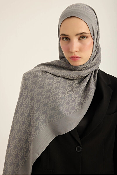 Maisa Remz Silk Cotton Tencel Shawl 70*190 cm - Dark Gray