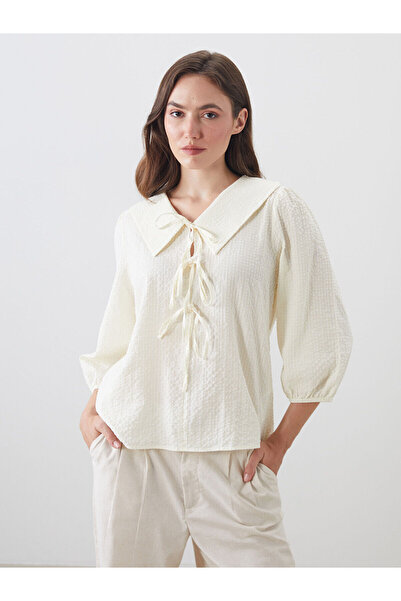LC Waikiki Nevavm Farkıyla Bebe Collar Textured Blouse