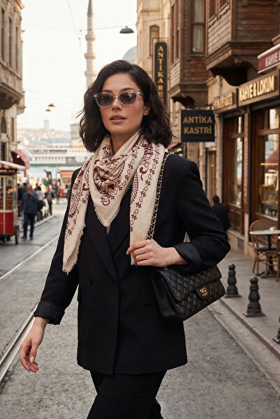 Lela Βαμβακερό σάλι με σχέδιο 110 x 110 εκ. 6941400