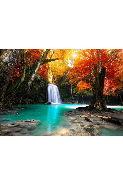 VIODESIGN Fototapet peisaj, autoadeziv, Cascada Padure , multicolor, 80x120 c...