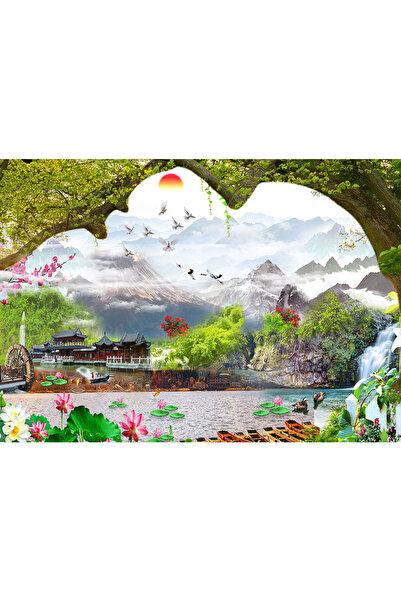 VIODESIGN Fototapet peisaje, autoadeziv, Sat Linistit , multicolor,80x120 cm ...